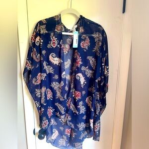 NWT Emory Park Caley Open Kimono -Navy XL